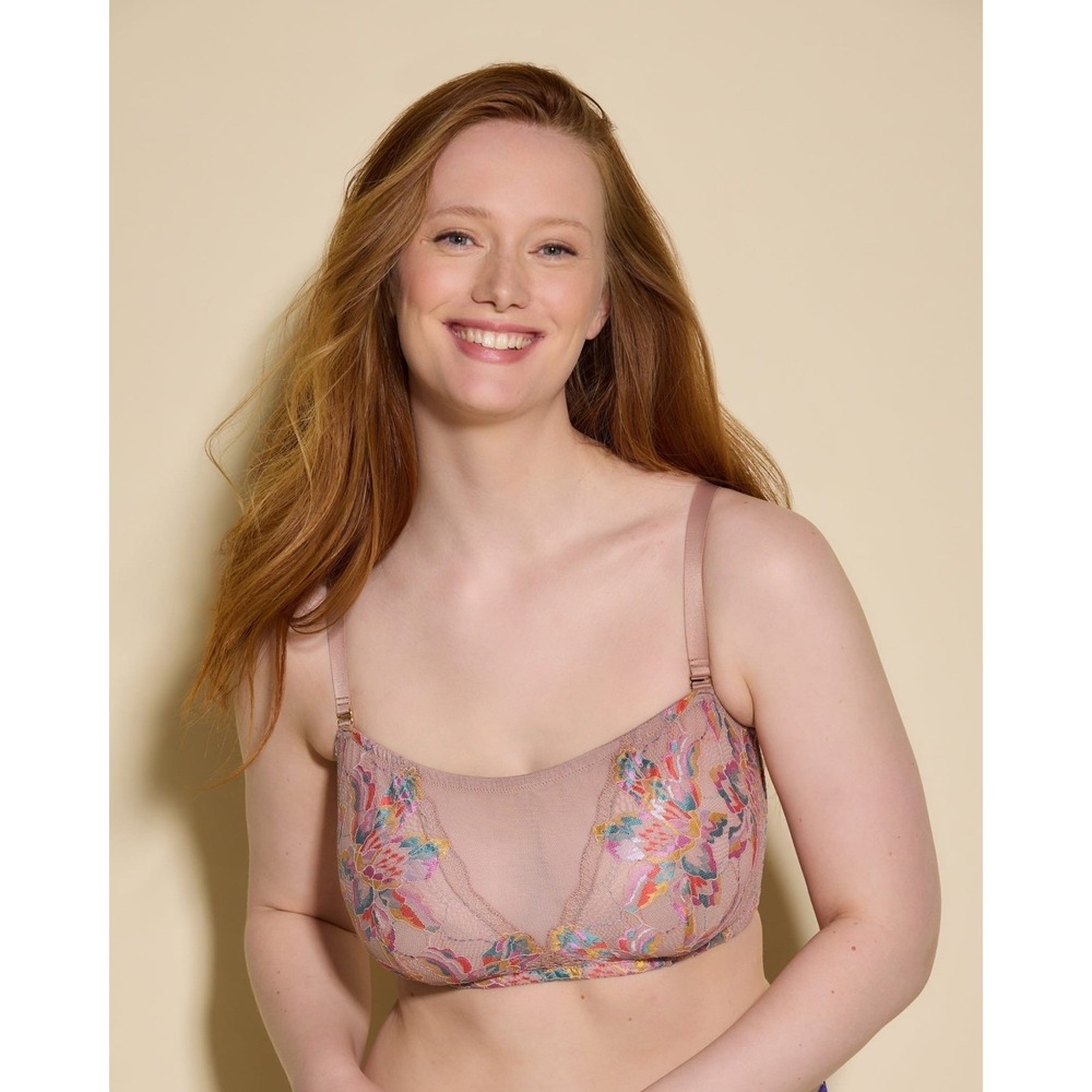 Cosabella Paradiso Lace Bandeau Curvy Bralette Sheer Wireless Convertible Bra‎